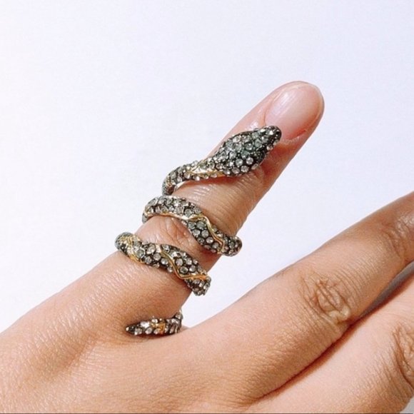 ALEXIS BITTAR • Jardin De Papillon Snake Wrap Ring - Picture 5 of 8